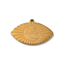 Bohemian Style 304 Stainless Steel Pendant, Eye, Golden, 14x21x1mm, Hole: 1.2mm(STAS-M314-03F-G)