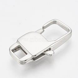 304 Stainless Steel Lobster Claw Clasps, Rectangle, Stainless Steel Color, 22x11x3.5mm, Hole: 2x5mm(STAS-T033-28D)