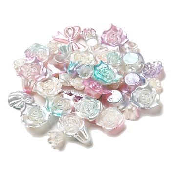 Opaque Acrylic Beads, Mixed Shapes, Mixed Color, 11~23x12.5~30x2.5~10.5mm, Hole: 1~2mm