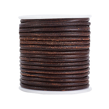 Cowhide Leather Cord, Jewelry Cord, Jewelry Making Material, Saddle Brown, 3mm, about 21.87 Yards(20m)/Roll