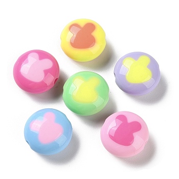Two Tone Opaque Acrylic Beads, Rabbit, 17x10mm, Hole: 2.8mm, about 277pcs/500g