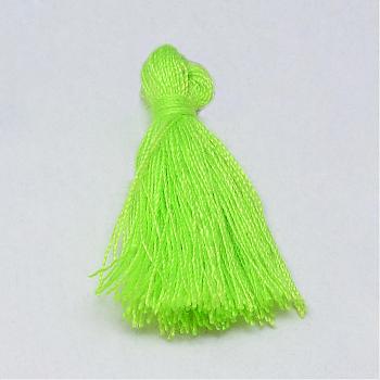 Handmade Polycotton(Polyester Cotton) Tassel Decorations, Pendant Decorations, Lawn Green, 29~35mm