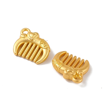 Alloy Charms, Comb with Heart Charm, Golden, 12x14x4mm, Hole: 1.5mm