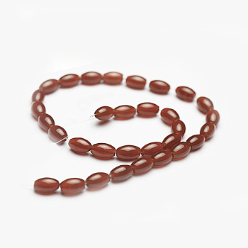Oval Natural Carnelian Beads Strands, Dyed & Heated, 20x12mm, Hole: 1mm, about 19pcs/strand, 15.5 inch