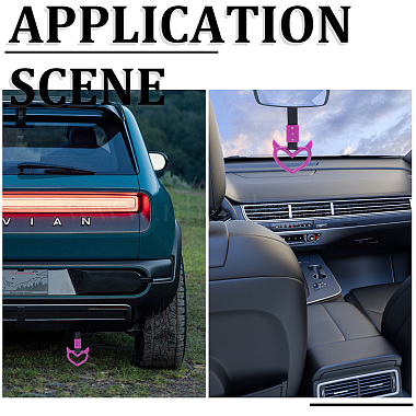 2Pcs ABS Plastic Devil Heart Rear Bumper Warning Handle Ring(HJEW-SP0001-51C)-7