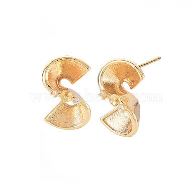 Accessoires de puces d'oreilles en laiton zircone cubique claire micro pavé(KK-S364-054)-2