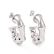 Clear Cubic Zirconia Bamboo Stick Stud Earrings(EJEW-G343-05P)-1