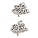 304 Stainless Steel Charms, Tree of Life Charms, Stainless Steel Color, 12.5x10x2mm, Hole: 1.2mm(SA-CBA9E6A-03P)