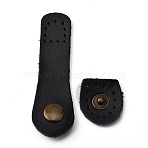 Cowhide Leather Bag Accessories, with Antique Bronze Tone Iron Findings, Bag replacement Accessories, Black, 2.8~8.2x2.45~2.5x0.6cm, Hole: 1.2mm, 2pcs/set(FIND-WH0111-44C)