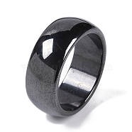 Magnetic Synthetic Hematite Finger Ring, Wide Band Rings for Men Women, 10mm,US Size 13(22.2mm)(RJEW-A047-02A)