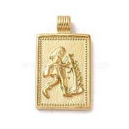 304 Stainless Steel Pendants, Rectangle with Constellations, Real 14K Gold Plated, Aquarius, 25x14x2mm, Hole: 2mm(STAS-L022-306G-11)