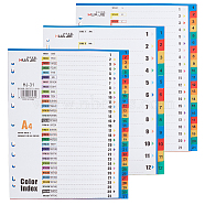 3 Books 3 Style A4 Plastic 12/21/31-Tab Binder Index Dividers, 11-Hole Punched Paper Binder Dividers, Insertable Multicolor Tabs, for Office, School, Home, Mixed Color, 295x225x1.5~4mm, Hole: 6mm, 1 book/style(AJEW-OC0004-13)