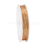 Elite Eco-Friendly Copper Wire, Round, Long-Lasting Plated, Real 18K Gold Plated, 22 Gauge, 0.6mm, 30m/set(CWIR-PH0002-08B)