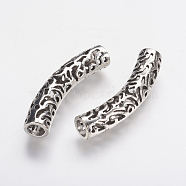 Tibetan Style Alloy European Beads, Hollow Tube, Antique Silver, 37.5x7.5mm, Hole: 5mm(PALLOY-F202-29AS)