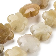 Natural Topaz Jade Beads Strands, Flower, 16x16x6mm, Hole: 1.4mm, about 25pcs/strand, 14.57~14.96 inch(37~38cm)(G-F769-J01-01)