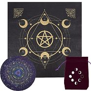 1Pc Round Eco-friendly Rubber Pendulum Altar Mats, Starry Sky Rubber Pad for Divination, 1Pc Non-woven Square Altar Tarot Tablecloth, 1Pc Velvet Jewelry Bags, Tarot Card, Mixed Patterns(AJEW-CN0001-59)