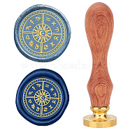 Brass Wax Seal Stamps with Rosewood Handle, for DIY Scrapbooking, Constellation, 25mm(AJEW-WH0412-0113)