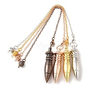 Rack Plating Brass Dowsing Pendulum Big Pendants, Bullet Charm, Cadmium Free & Lead Free, Mixed Color, 245mm, Hole: 1.5mm(KK-H444-01)