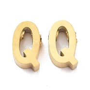 Ion Plating(IP) 304 Stainless Steel Charms, Alphabet, Golden, Letter.Q, 9x6x3mm, Hole: 1.8mm(STAS-K216-41Q-G)
