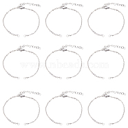 20Pcs 304 Stainless Steel Cable Chain Bracelet Making, with Lobster Claw Clasps and Heart Extension Chain, Fits for Connector Charms, Stainless Steel Color, 18x0.2cm(AJEW-SP0001-01)