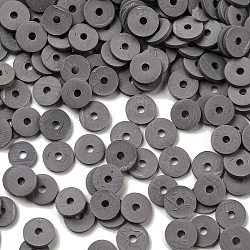 Handmade Polymer Clay Beads, Disc/Flat Round, Heishi Beads, Gray, 8x0.5~1mm, Hole: 2mm, about 13000pcs/1000g(CLAY-R067-8.0mm-B40)