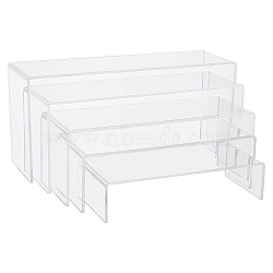 Acrylic Display Stand, for Shoes, Cosmetics Display, White, 18.5~26.3x8x4.35~12.3cm, 5pcs/set(ODIS-WH0006-06)