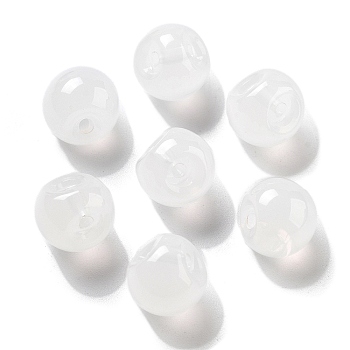 Acrylic Beads, Round, Top Drilled, White, 9x9x10mm, Hole: 2mm, 926pc/500g