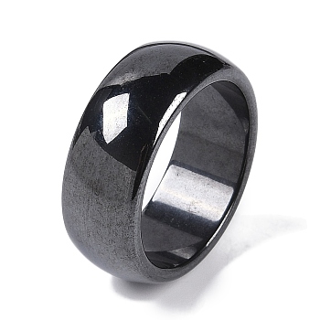 Magnetic Synthetic Hematite Finger Ring, Wide Band Rings for Men Women, 10mm,US Size 13(22.2mm)