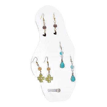Transparent Acrylic Slant Back Earring Display Stands, Jewelry Organizer Holder for Earring Storage, Clear, 20x10.6x0.3cm, Hole: 2mm