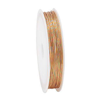 Elite Eco-Friendly Copper Wire, Round, Long-Lasting Plated, Real 18K Gold Plated, 22 Gauge, 0.6mm, 30m/set