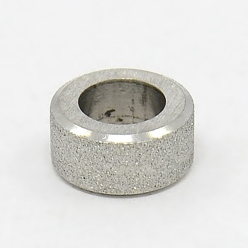 Stainless Steel Large Hole Column Textured Beads, Stainless Steel Color, 10x5mm, Hole: 6mm