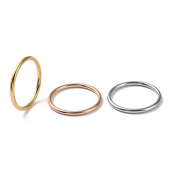 Ion Plating(IP) 304 Stainless Steel Simple Plain Band Finger Ring for Women Men, Mixed Color, 1.5mm, Inner Diameter: US Size 7 1/4(17.5mm)