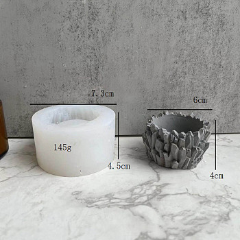 DIY Crystal Cluster Candlestick Silicone Molds, for Plaster, Cement Craft Making, White, 76x42mm, Inner Diameter: 38mm