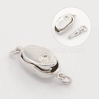 Jewelry Necklace Clasps Rhodium Plated 925 Sterling Silver Box Clasps(STER-M019-03S)-2