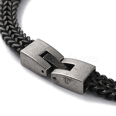 Ion Plating(IP) 304 Stainless Steel Wheat Chain Necklaces(NJEW-P288-06AS)-3