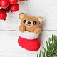 Christmas Theme Stocking with Bear Brooch Needle Felting Kit(DIY-K055-07)-1