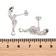 Brass Micro Pave Cubic Zirconia Stud Earring Findings(KK-K340-42P)-3