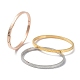 3Pcs 3 Color 304 Stainless Steel Grooved Bangles Set(BJEW-F464-01)-1