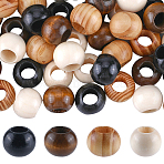 60Pcs 4 Colors Wood Large Hole Beads, Rondelle, Dyed, DIY Jewelry Accessories, Mixed Color, 20x16mm, Hole: 10mm, 15pcs/color(WOOD-GF0002-18)