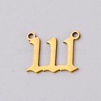 Stainless Seel Pendants, Number 111, Golden, 12x15x1mm(STAS-WH0014-72G-111)