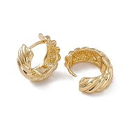 Rack Plating Brass Twist Thick Hoop Earrings for Women, Lead Free & Cadmium Free, Real 18K Gold Plated, 16x16.5x6mm, Pin: 0.8mm(EJEW-F294-16G)
