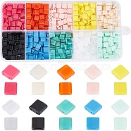 800Pcs 10 Colors Opaque Acrylic Slide Charms, Square, Mixed Color, 5.2x5.2x2mm, Hole: 0.8mm, 80pcs/color(OACR-SC0001-36A)