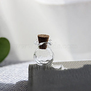 Miniature Glass Bottles, with Cork Stoppers, Empty Wishing Bottles, for Dollhouse Accessories, Jewelry Making, Clear, 20x15mm(BOTT-PW0008-03B)