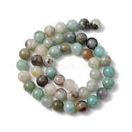 Natural Flower Amazonite Beads Strands, Round, 8mm, Hole: 1.2mm, about 48pcs/strand, 15.5 inch(G-YW0001-24)