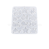DIY Sea Animals Pendant Silicone Molds, Resin Casting Molds, For UV Resin, Epoxy Resin Jewelry Making, White, 219x194x7mm(OCEA-PW0001-49A)