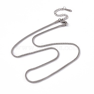 201 Stainless Steel Wheat Chain Necklace for Men Women, Stainless Steel Color, 17.52 inch(44.5cm)(NJEW-P268-A34-1X5)