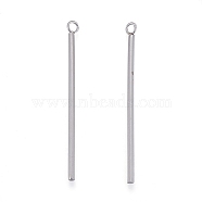 201 Stainless Steel Pendants, Column/Bar, Stainless Steel Color, 37.5x1.5mm, Hole: 1.8mm(STAS-L238-070F-P)