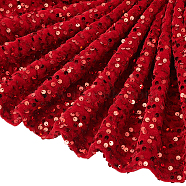Stretch Sequin Polyester Fabric, for Dress Performance Stage, Rectangle, Dark Red, 125~150x0.5cm(DIY-WH0502-50B)