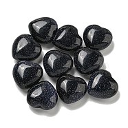Synthetic Blue Goldstone Beads, Half Drilled, Heart, 15.5x15.5x8mm, Hole: 1mm(G-P531-A06-01)