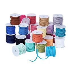 Faux Suede Cord, Faux Suede Lace, Mixed Color, 3x1.5mm, about 5.46 yards(5m)/roll(X-LW-R003)